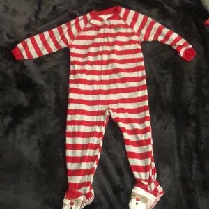Carters Santa Footed Zip-up Pajamas